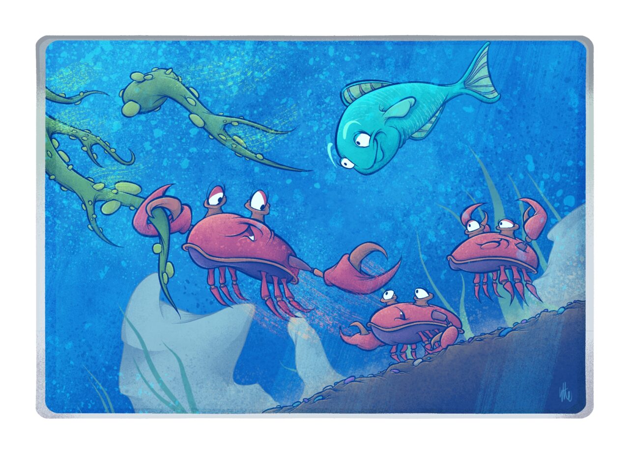 Original modular art print design and illustration from the Pocket Aquarium Series