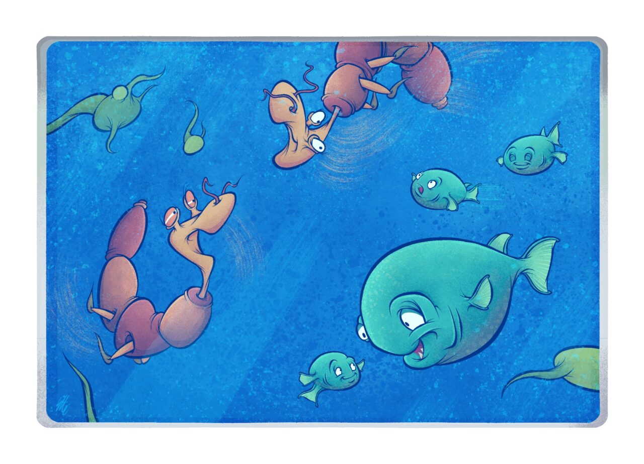 Original modular art print design and illustration from the Pocket Aquarium Series