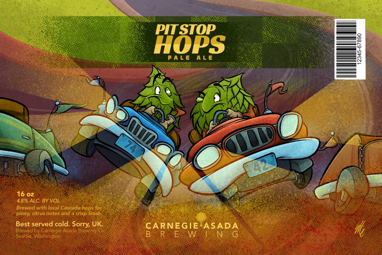 Original craft beer can design and illustration