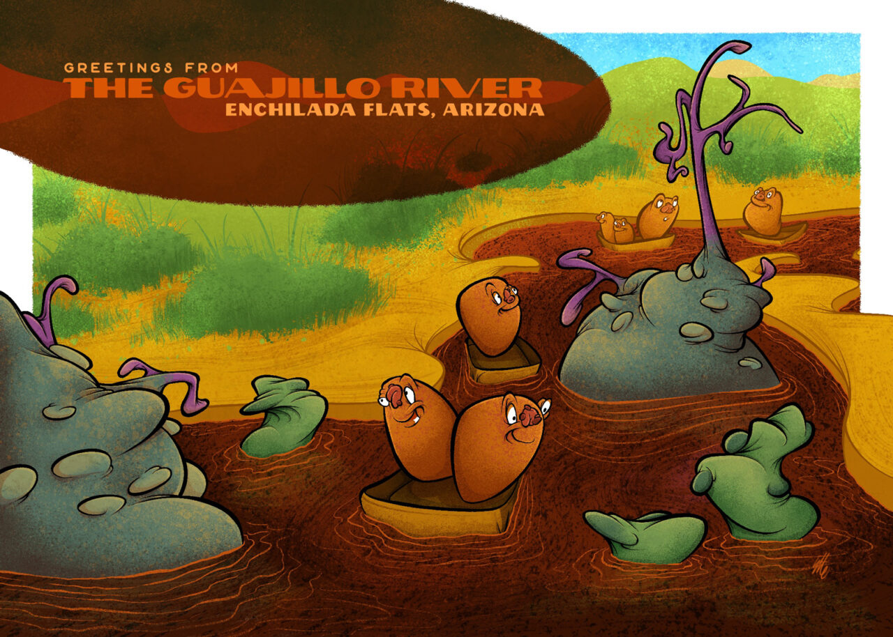 Original postcard design and illustration
