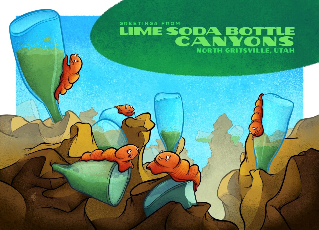 Original postcard design and illustration