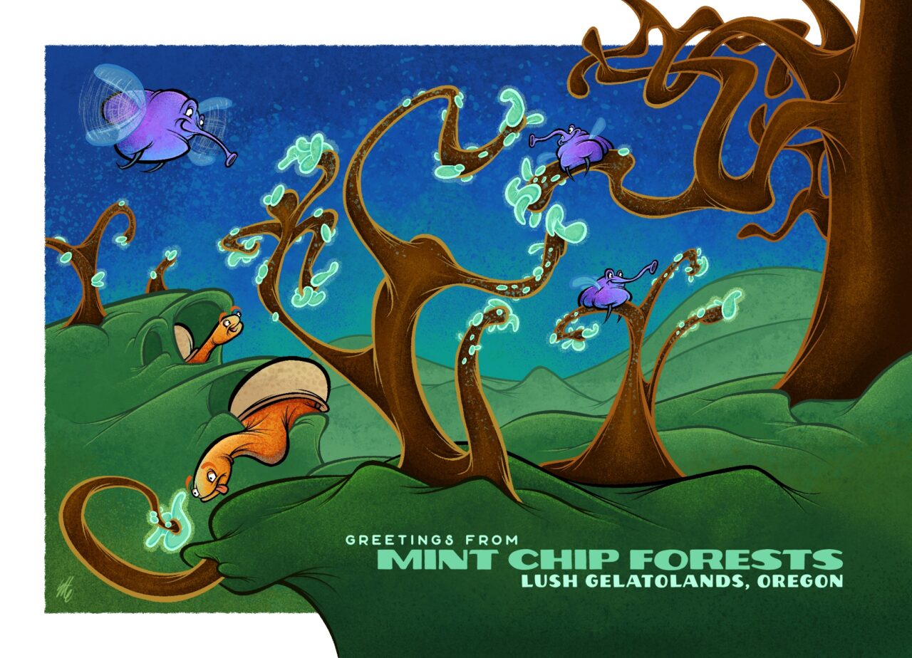 Original postcard design and illustration
